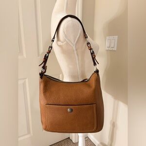 Vintage Coach Chelsea Hobo Shoulder Bag - Saddle Brown Pebbled Leather 8E98